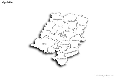 Sample Maps for Opolskie (black-white,shadowy)