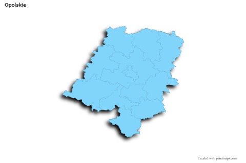 Sample Maps for Opolskie (blue,outline,shadowy)
