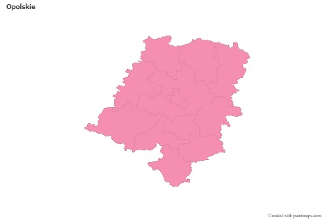 Sample Maps for Opolskie (pink,outline)