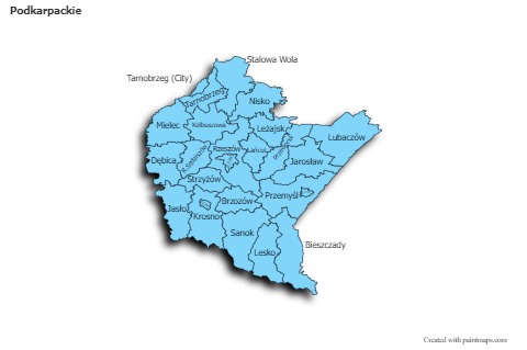 Sample Maps for Podkarpackie (blue,shadowy)