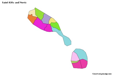 Sample Maps for Saint Kitts and Nevis (colored)