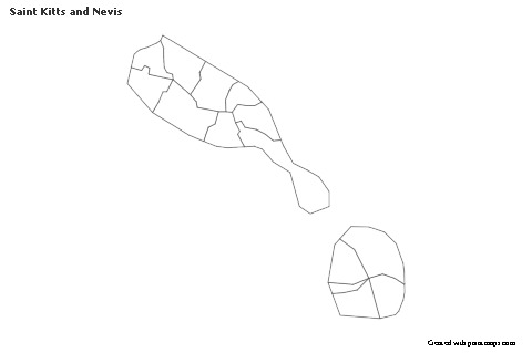Sample Maps for Saint Kitts and Nevis (black-white)