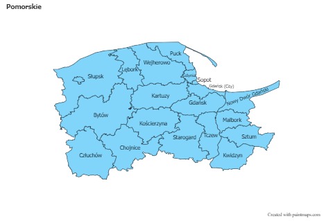 Contoh Peta untuk Pomorskie (biru)