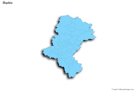 Mapas de muestra para Śląskie (azul,contorno,sombrío)
