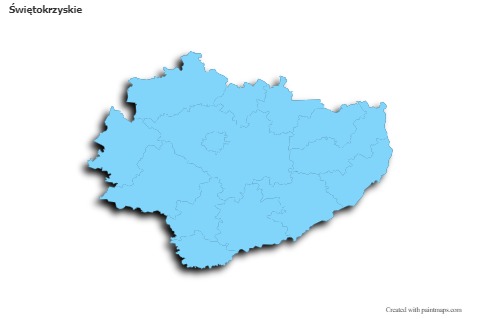 Contoh Peta untuk Świętokrzyskie (biru,garis luar,bayangan)