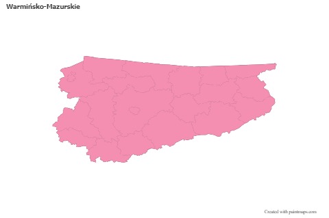 Contoh Peta untuk Warmińsko-Mazurskie (merah jambu,garis besar)