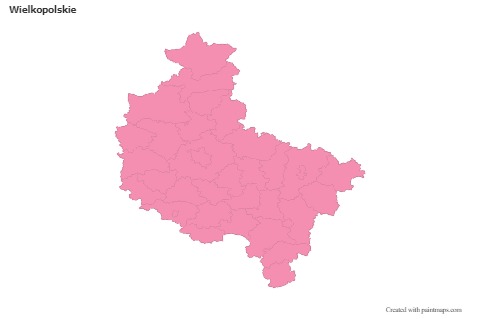 Wielkopolskie için Örnek Haritalar (pembe,anahat)