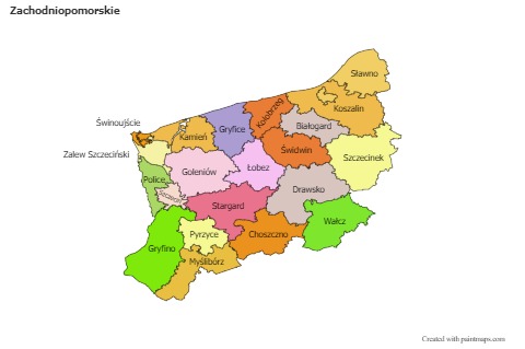 Sample Maps for Zachodniopomorskie (colored)