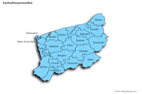 Sample Maps for Zachodniopomorskie (blue,shadowy)
