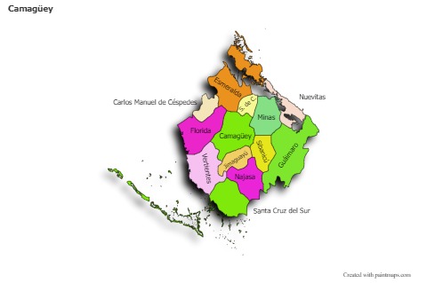 Mapas de muestra para Camagüey (coloreado,sombrío)