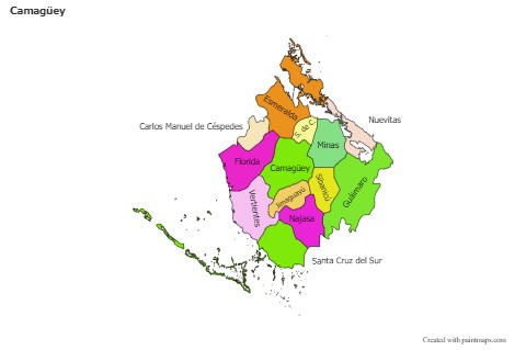 Mapas de muestra para Camagüey (coloreado)