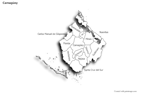 Mapas de muestra para Camagüey (blanco-negro,sombrío)