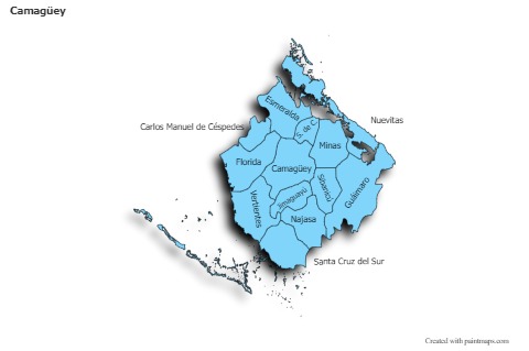 Mapas de muestra para Camagüey (azul,sombrío)