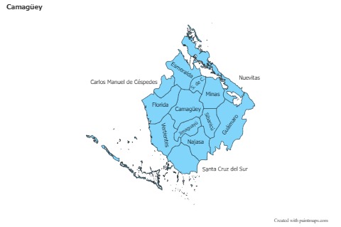 Mapas de muestra para Camagüey (azul)