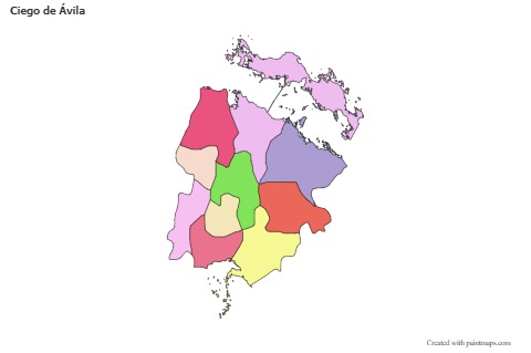 Contoh Peta untuk Ciego de Ávila (berwarna)