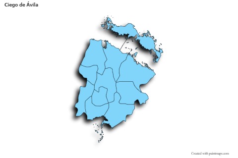 Contoh Peta untuk Ciego de Ávila (biru,bayangan)