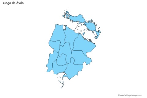 Contoh Peta untuk Ciego de Ávila (biru)