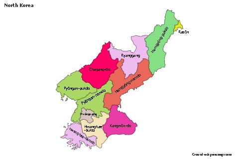 Sample Maps for North Korea (colored)