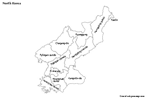 Sample Maps for North Korea (black-white)