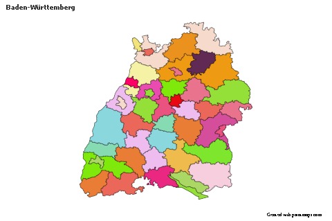 Contoh Peta untuk Baden-Württemberg (berwarna)
