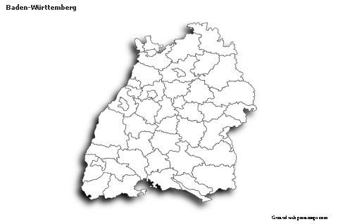 Contoh Peta untuk Baden-Württemberg (hitam-putih,bayangan)