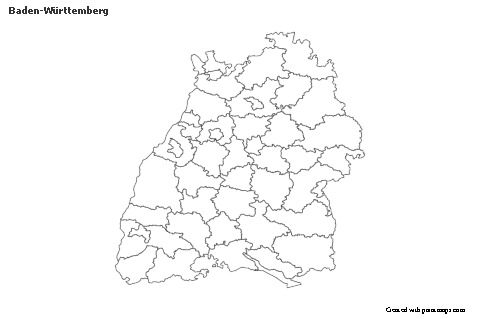 Contoh Peta untuk Baden-Württemberg (hitam-putih)