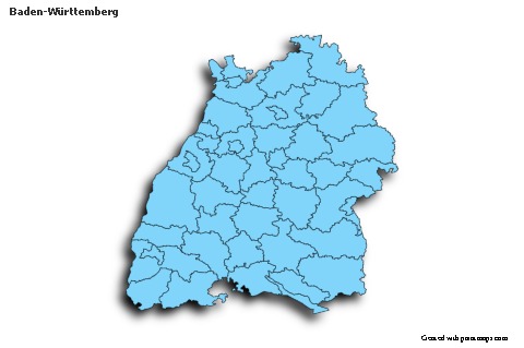 Contoh Peta untuk Baden-Württemberg (biru,bayangan)