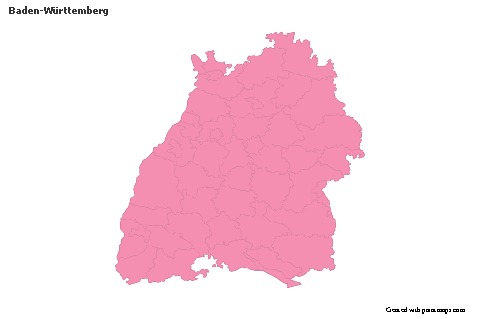 Contoh Peta untuk Baden-Württemberg (merah jambu,garis besar)