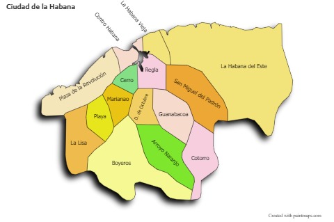 Ciudad de la Habana için Örnek Haritalar (renkli,gölgeli)