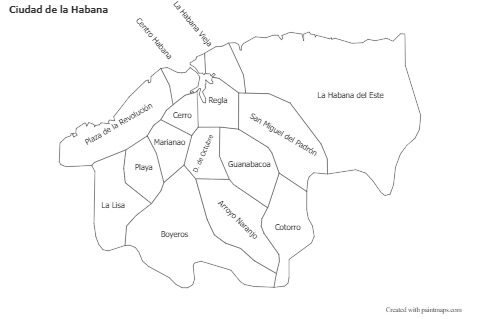 Ciudad de la Habana için Örnek Haritalar (siyah-beyaz)