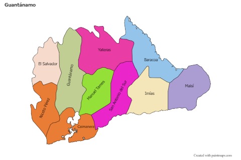 Contoh Peta untuk Guantánamo (berwarna)