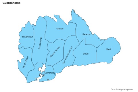 Contoh Peta untuk Guantánamo (biru)