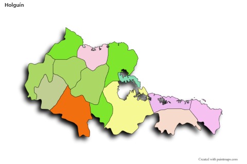 Sample Maps for Holguín (colored,shadowy)