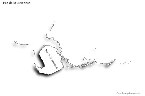 Mapas de muestra para Isla de la Juventud (blanco-negro,sombrío)