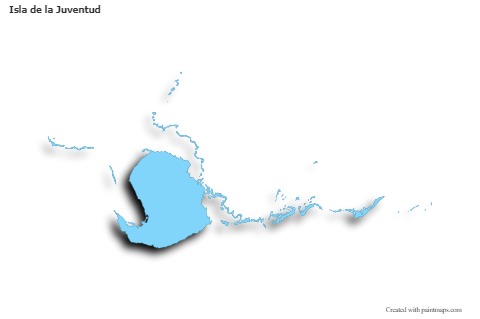 Mapas de muestra para Isla de la Juventud (azul,contorno,sombrío)