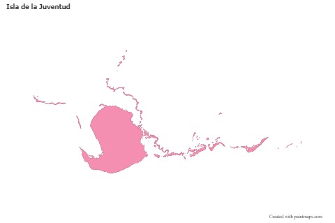 Mapas de muestra para Isla de la Juventud (rosa,contorno)