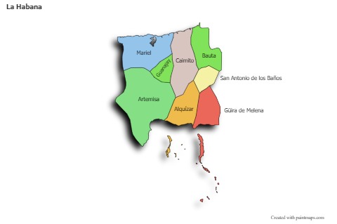 Sample Maps for La Habana (colored,shadowy)