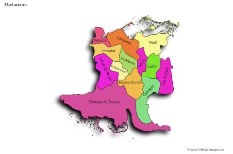 Matanzas için Örnek Haritalar (renkli,gölgeli)