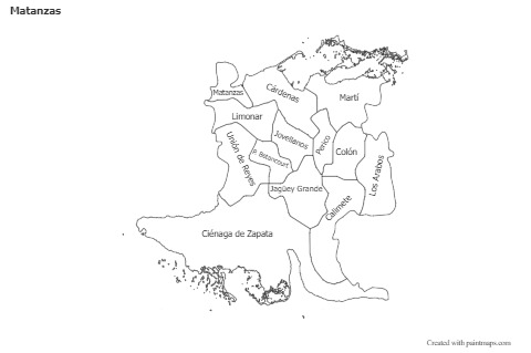 Matanzas için Örnek Haritalar (siyah-beyaz)