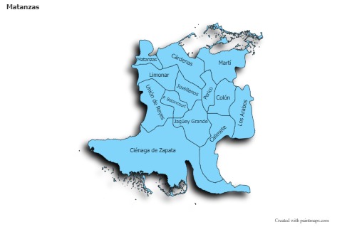 Matanzas için Örnek Haritalar (mavi,gölgeli)