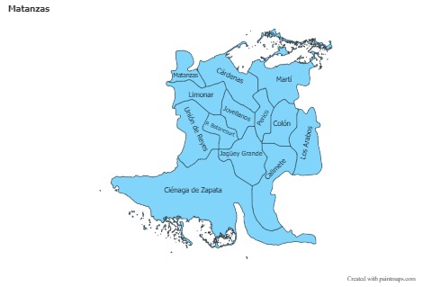 Matanzas için Örnek Haritalar (mavi)