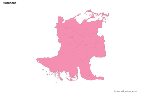 Matanzas için Örnek Haritalar (pembe,anahat)