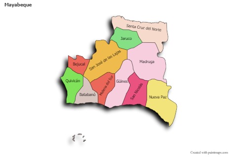 Sample Maps for Mayabeque (colored,shadowy)