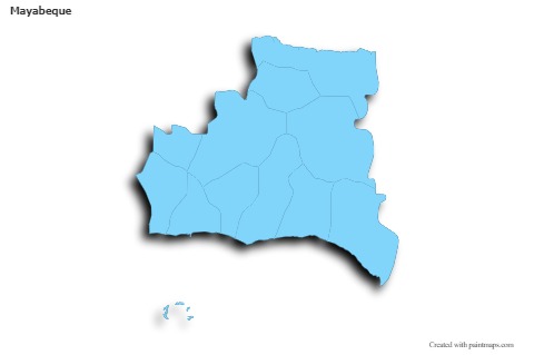 Sample Maps for Mayabeque (blue,outline,shadowy)