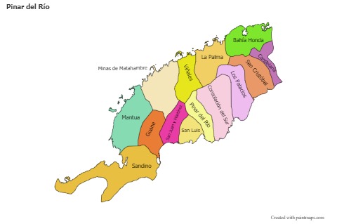 Sample Maps for Pinar del Río (colored)