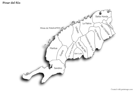 Sample Maps for Pinar del Río (black-white,shadowy)