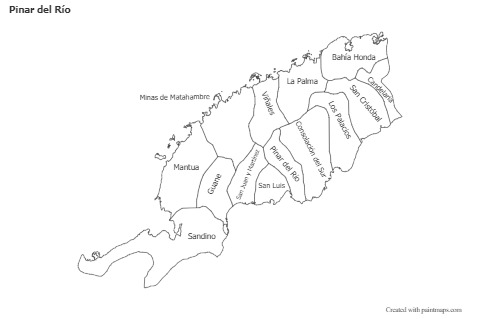 Sample Maps for Pinar del Río (black-white)
