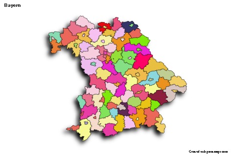 Sample Maps for Bayern (colored,shadowy)