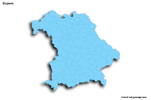 Sample Maps for Bayern (blue,outline,shadowy)