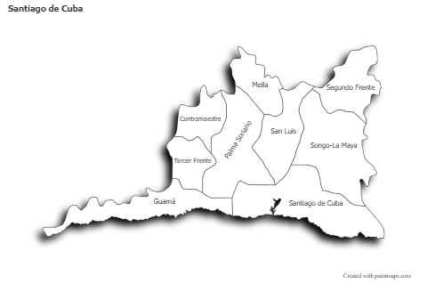 Sample Maps for Santiago de Cuba (black-white,shadowy)